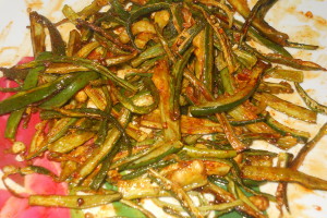 Deep fried Ladyfingers and Pointed Gourd