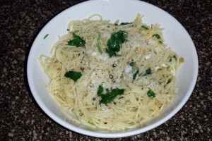 Spaghetti aglio e olio 7 down